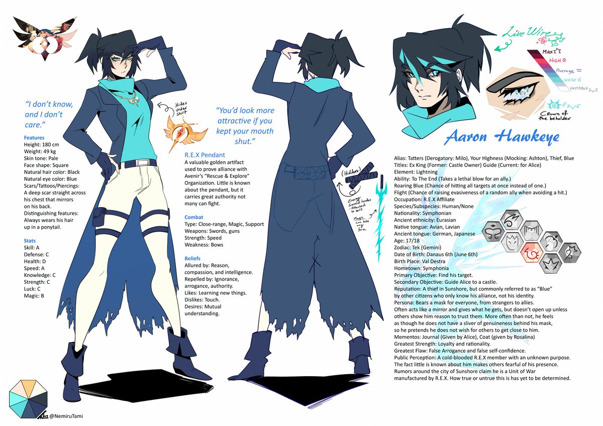 5-7 years difference between my first design for Alice and Aaron vs the newest designs. I postponed making reference sheets for years until I could accurately depict their bodytypes. If you want something, you work hard.
This is the result of #SkillNotTalent
