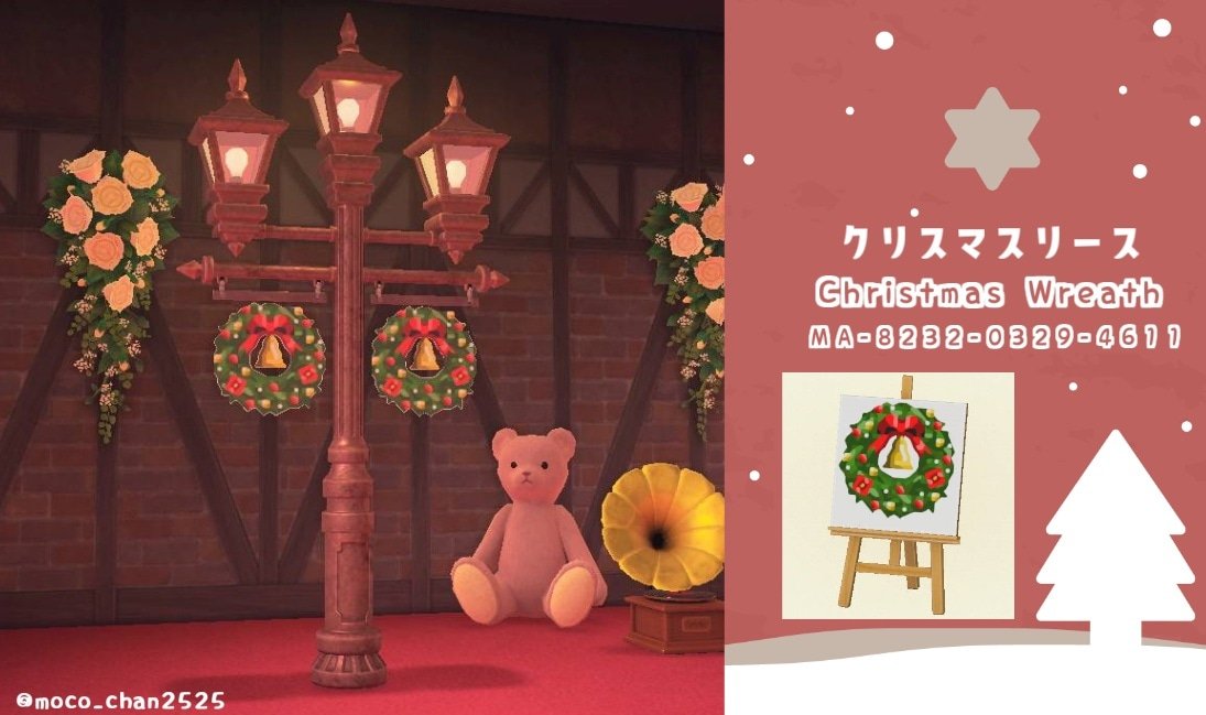 moco_chan2525's tweet photo. 今年も是非クリスマスレイアウトのワンポイントにこちらお使いくださいまし😊⛄🎄✨あたしも早くお島の模様替えしたいっ🎅  #どうぶつの森 #ACNHDesign #マイデザイン配布 https://t.co/Dtj7jEG7HG