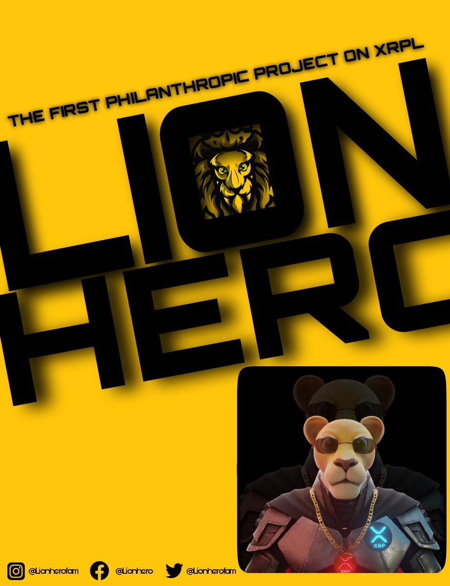 Helping others, that must be one ingredient to Success, so Let's make a difference and BE A HERO. 📌Follow @Lionherofam 📌Join our discord server discord.gg/Ddrn8RDT #NFTProject #NFTs #XRPLcommunity #XRP