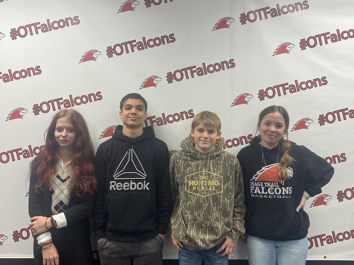 Thankful for these amazing students who were interviewed by <a href="/AlthausEJC/">Bill Althaus</a> for the <a href="/SonicLockerRm/">Sonic Locker Room</a> show today. Kinlea, Jonathan, Luke and Abbee are all fantastic student athletes at Osage Trail! #FortProud #OTFalcons