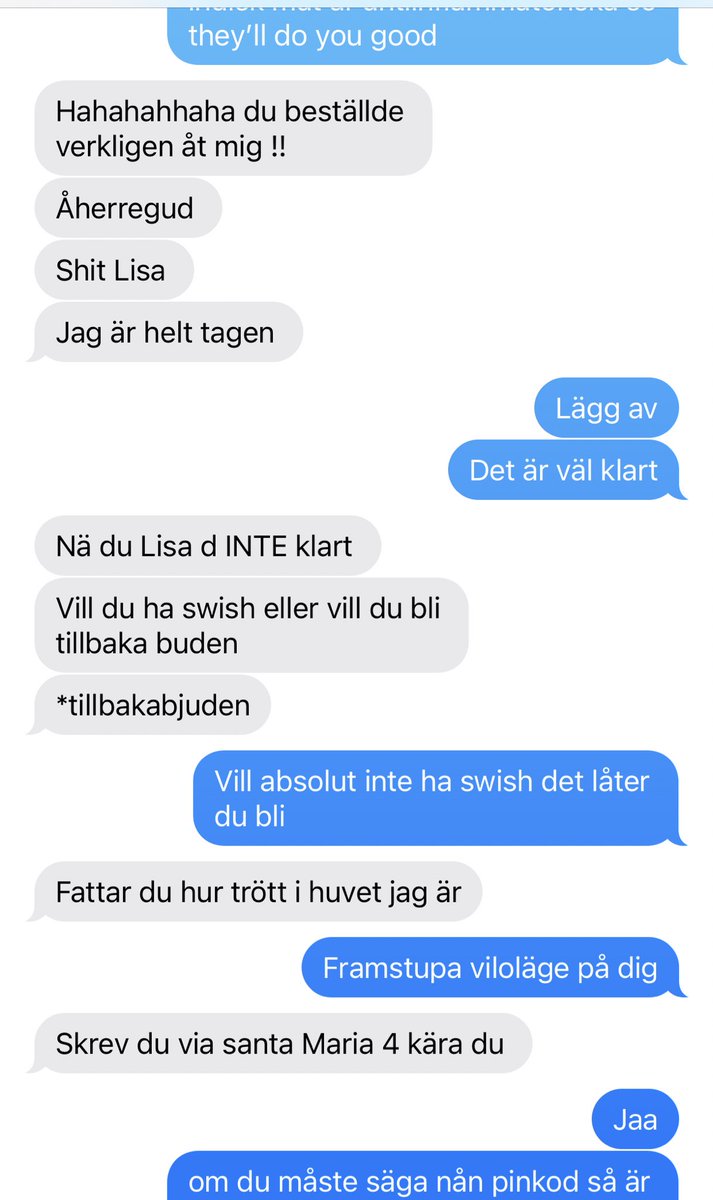 Lisa_vj's tweet photo. D e ett hot mot kvinnokampen att jag beställde uber eats till en främmande man i Italien för att han inte hade ätit middag https://t.co/sKgK3TmfeY