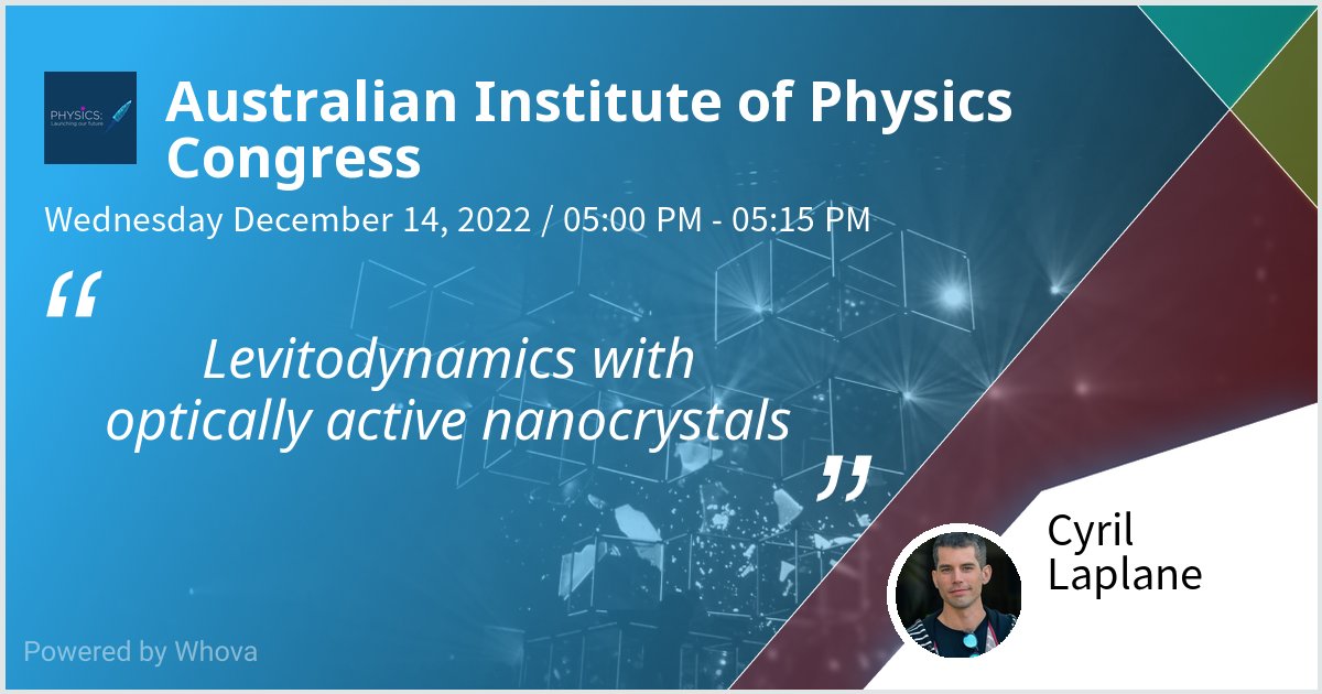 cy_lap's tweet photo. I am speaking at Australian Institute of Physics Congress. I will speak about how we engineer levitated nanocryostats. Please check out my talk if you're attending the event! @AipCongress #AIPCongress2022 #levitodynamics. Work supported by @ARC_EQUS @SydneyQuantum https://t.co/I2xik9bZ9J