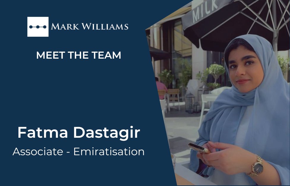 MarkWilliamsME's tweet photo. Meet the Mark Williams Team! 

Meet Fatma Dastagir, Associate - Emiratisation at Mark Williams. Fatma works as a recruiter within Emiratisation, helping place candidates in marketing and communication roles, as well as HR. 

#meettheteam #uaerecruitment #recruitment https://t.co/gh6Zqom8JA