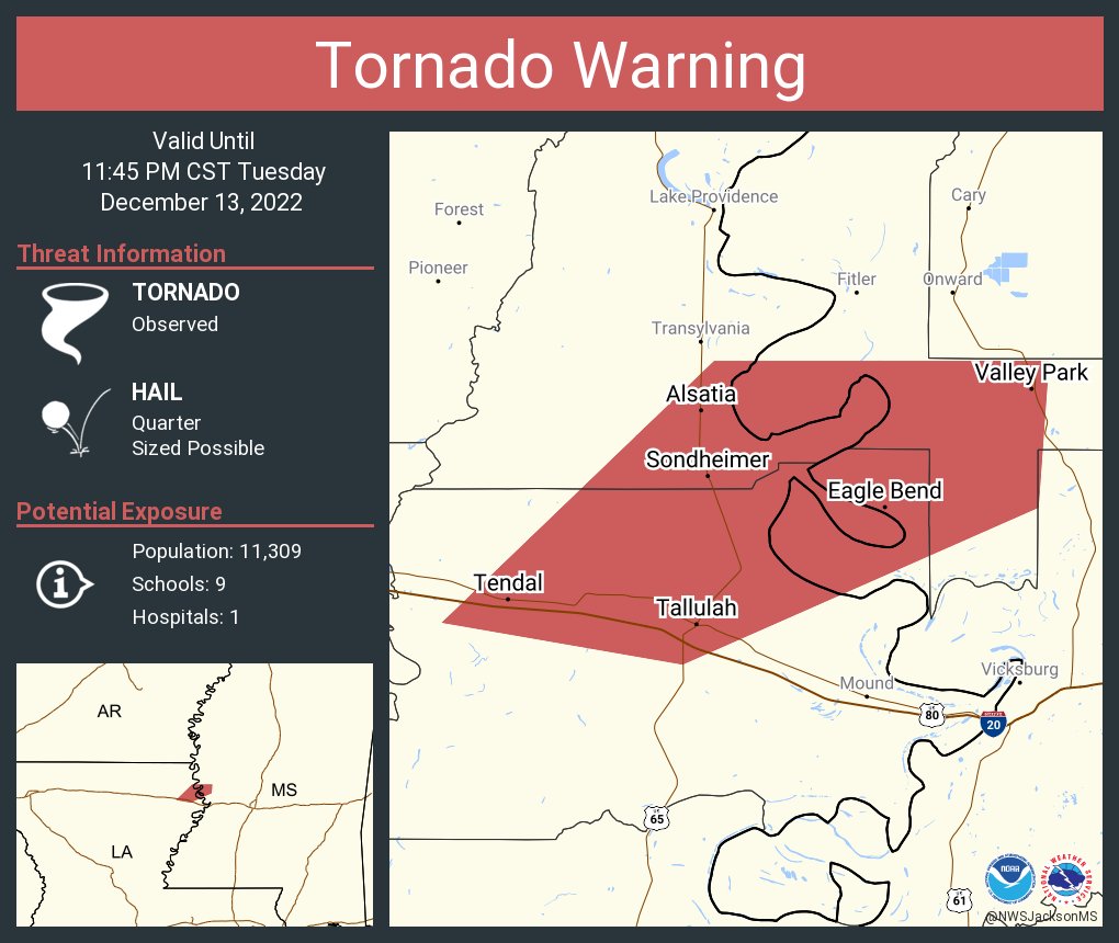 NWS Tornado on Twitter "Tornado Warning continues for Tallulah LA