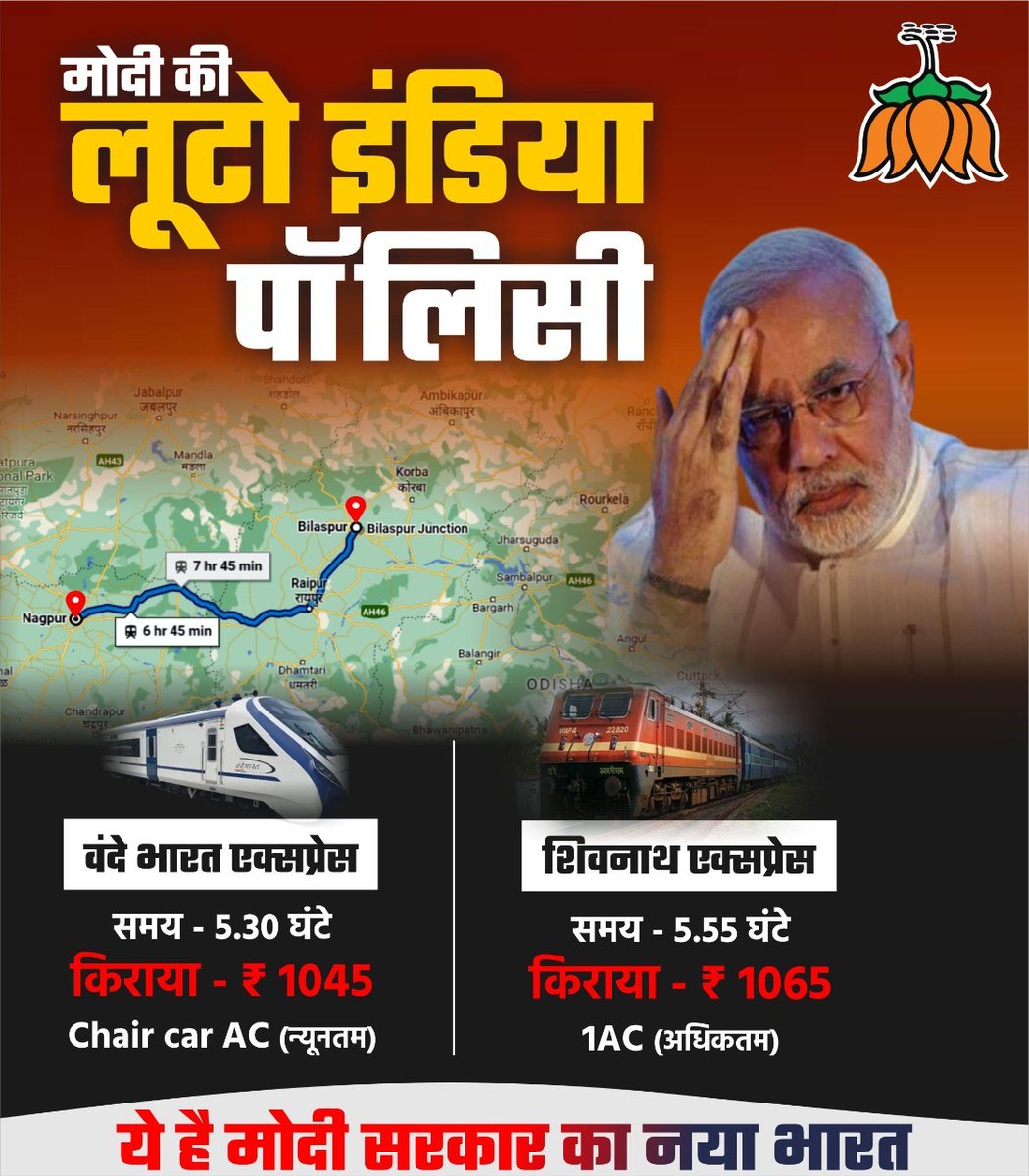 मोदी जी का नया भारत, लूटो इंडिया पॉलिसी हैं।
<a href="/kkc_india/">KKC INDIA</a> @kkc_cg <a href="/INCIndia/">Congress</a> <a href="/INCChhattisgarh/">INC Chhattisgarh</a> <a href="/RahulGandhi/">Rahul Gandhi</a>
 <a href="/Dr_Uditraj/">Dr. Udit Raj</a>