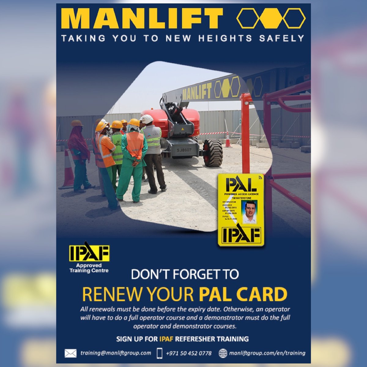 manliftgroup's tweet photo. ๐ฅ๐ฒ๐ป๐ฒ๐ ๐ฌ๐ผ๐๐ฟ ๐๐ฃ๐๐ ๐ฃ๐๐ ๐๐ฎ๐ฟ๐ฑ ๐๐ถ๐๐ต ๐ ๐ฎ๐ป๐น๐ถ๐ณ๐!
Complete a refresher course to renew your license before the expiration date.
Sign Up Now:https://t.co/wUqpHKYhLB
#ManliftGroup #IPAF #PALCard #Safety https://t.co/2ulxAgKaME