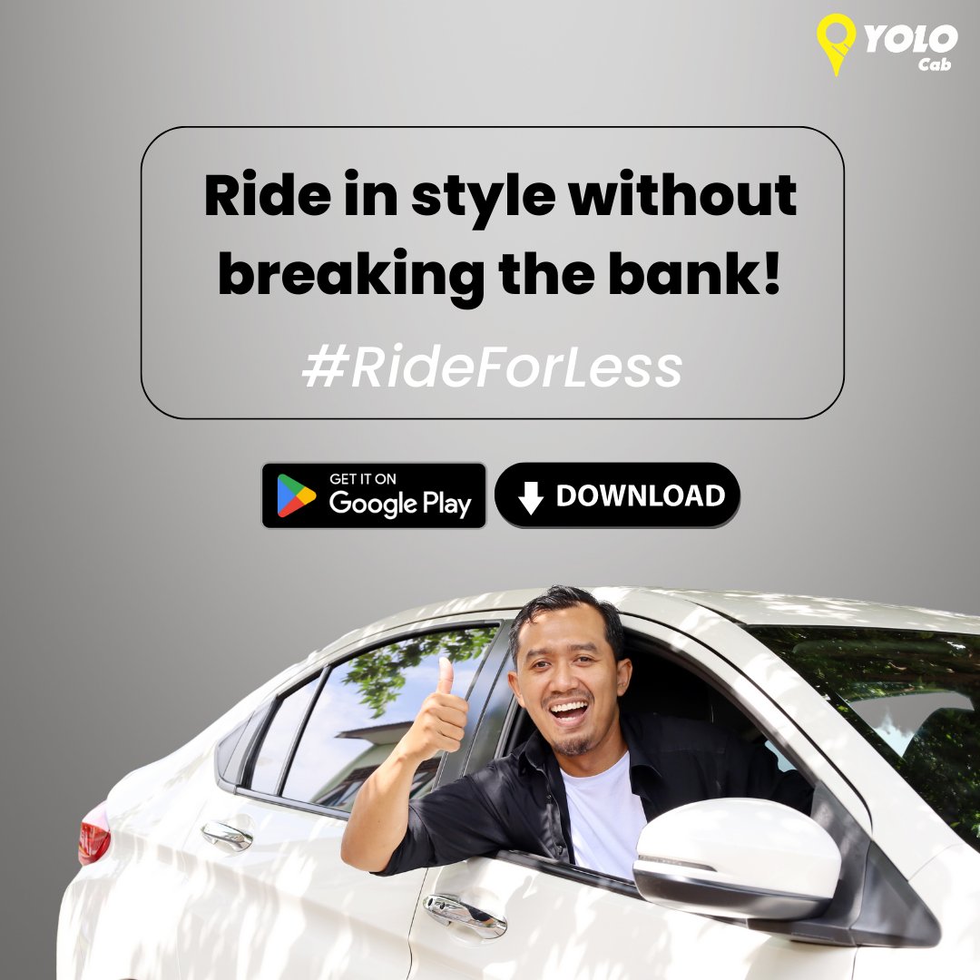YOLOcab_'s tweet photo. "Say goodbye to expensive cab fares and hello to YOLOCAB, the most affordable cab service in Delhi-NCR" #YOLOYOURSELF

Get It On PlayStore Now!! https://t.co/WuKt0pJ3fu