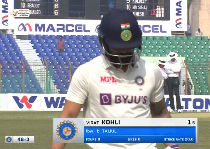 King kohli missed his well deserved century by 99 runs💀