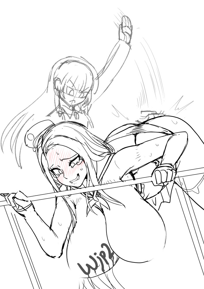 おしおきされる龍,wip

構図はこれにしました
胸はこぼれる、というか決壊
子供下着を無理やり履いてるのが伝わるように、背景にアップを描いたほうがいいかな
表情は、苦痛と羞恥と我慢と微妙な愉悦のmixが難しい
できるだけ唇噛んでるのが目に止まるようにしたいですね 