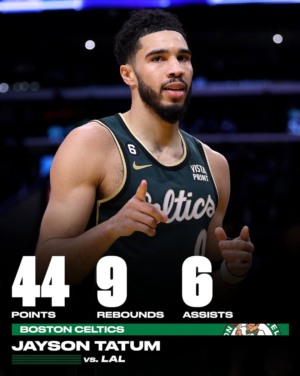 Monster game for Jayson Tatum to get the OT win in LA ☘️