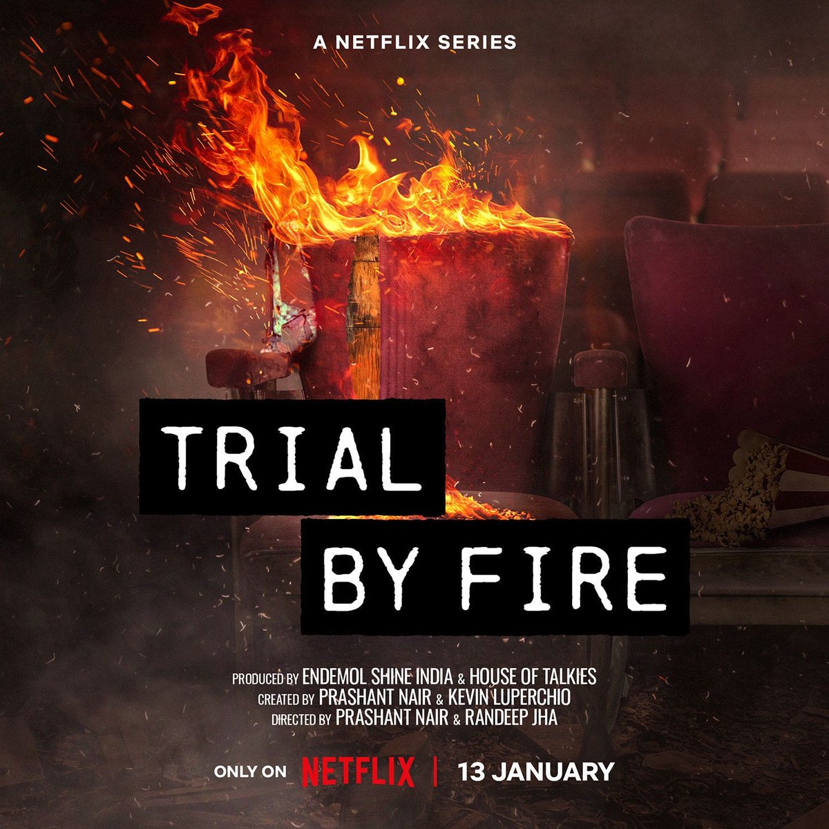 June 1997, a fire took over Uphaar Cinema, leaving behind a trail of tragedies. Parents, Neelam and Shekhar Krishnamoorthy's 25 year journey for justice is traced in #TrialByFire Watch the limited series on 13th January only on @netflix_in @NetflixIndia @rajshriartist @AbhayDeol