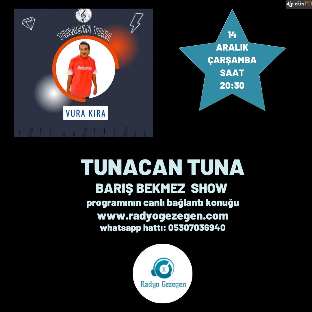 Tunacan Tuna 14 Aralık Çarşamba Günü Saat 20:30'da Radyo Gezegen Barış Bekmez Show Programının Canlı Telefon Bağlantı Konuğu Olacak Sakın Kaçırmayın... @Tunacantuuna1 <a href="/askintuuna/">AŞKIN TUNA</a> #radiogezegen #barisbekmezofficial <a href="/cenkleyoklama/">Cenk ALPTEKİN</a>
