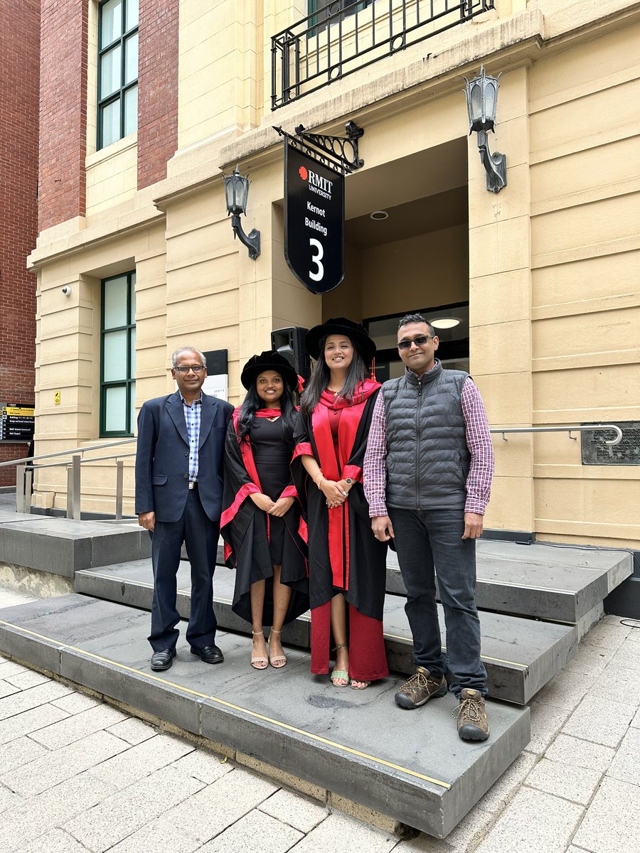 Prof. Rajesh Ramanathan (@drrajeshrmit) on Twitter photo Such a proud moment to see <a href="/dancing_toxico/">Gayatri Bagree</a> and <a href="/piyumi_RMIT/">Piyumi Liyanage</a> who officially graduated today. #PhDone <a href="/VBansalRMIT/">Vipul Bansal</a> <a href="/NanoBioLab/">NanoBiotechnology Research Laboratory (NBRL)</a> <a href="/ResearchRMIT/">RMIT Research</a> <a href="/RMIT/">RMIT University</a> #RMITgrad22 Such a proud moment to see <a href="/dancing_toxico/">Gayatri Bagree</a> and <a href="/piyumi_RMIT/">Piyumi Liyanage</a> who officially graduated today. #PhDone <a href="/VBansalRMIT/">Vipul Bansal</a> <a href="/NanoBioLab/">NanoBiotechnology Research Laboratory (NBRL)</a> <a href="/ResearchRMIT/">RMIT Research</a> <a href="/RMIT/">RMIT University</a> #RMITgrad22
