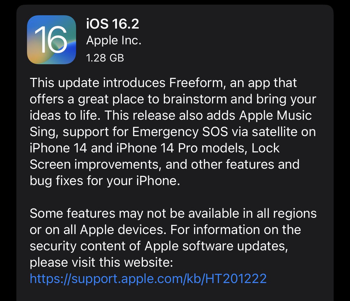ebuzzprocom's tweet photo. Apple released iOS 16.2 for iPhone and iPad.
#tech #news #iRobinProAIProfilePic #iPhone #iOS162 https://t.co/pQgcp3ZcGR