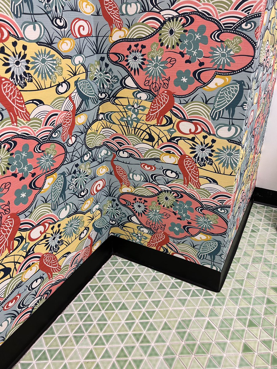 How fun!! #wallpaperlove #tilelove #superfun so fun to be a part of this project!!  
.
#tile #tilesensations #resisttheordinary #wallpaper #pattern #design #knoxville