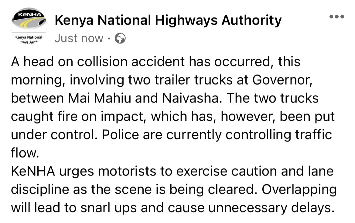 Kenya National Highways Authority (KeNHA) tweet media
