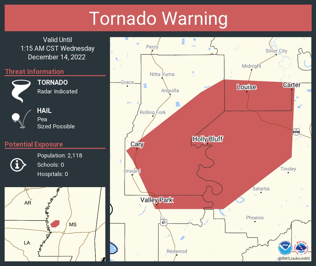 NWS Tornado on Twitter "Tornado Warning including Cary MS, Louise MS