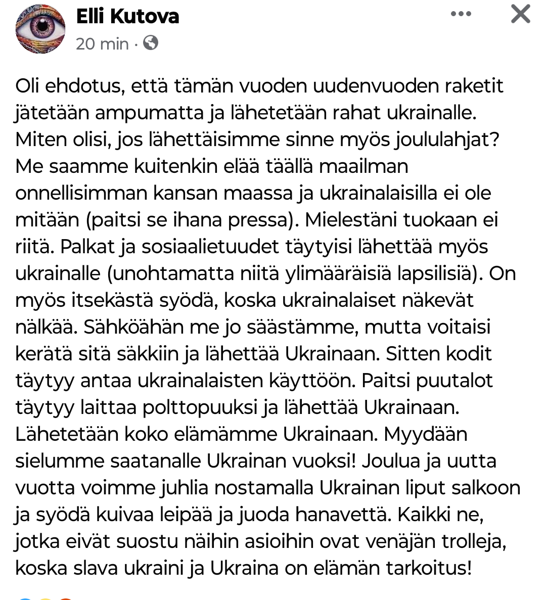 Ny kaikki auttamaan Ukrainaa #SlavaUkraini