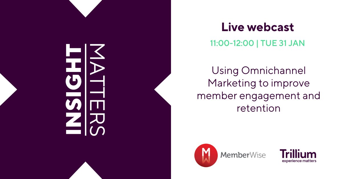 Join us on 31 Jan for the <a href="/MemberWise/">Rich Gott, Chair, The MemberWise Network</a> webcast, where we'll be exploring how membership organisations can use omnichannel marketing to improve engagement and retention.

Register: ow.ly/frur50M36G8

#ExperienceMatters #Membership #Omnichannel