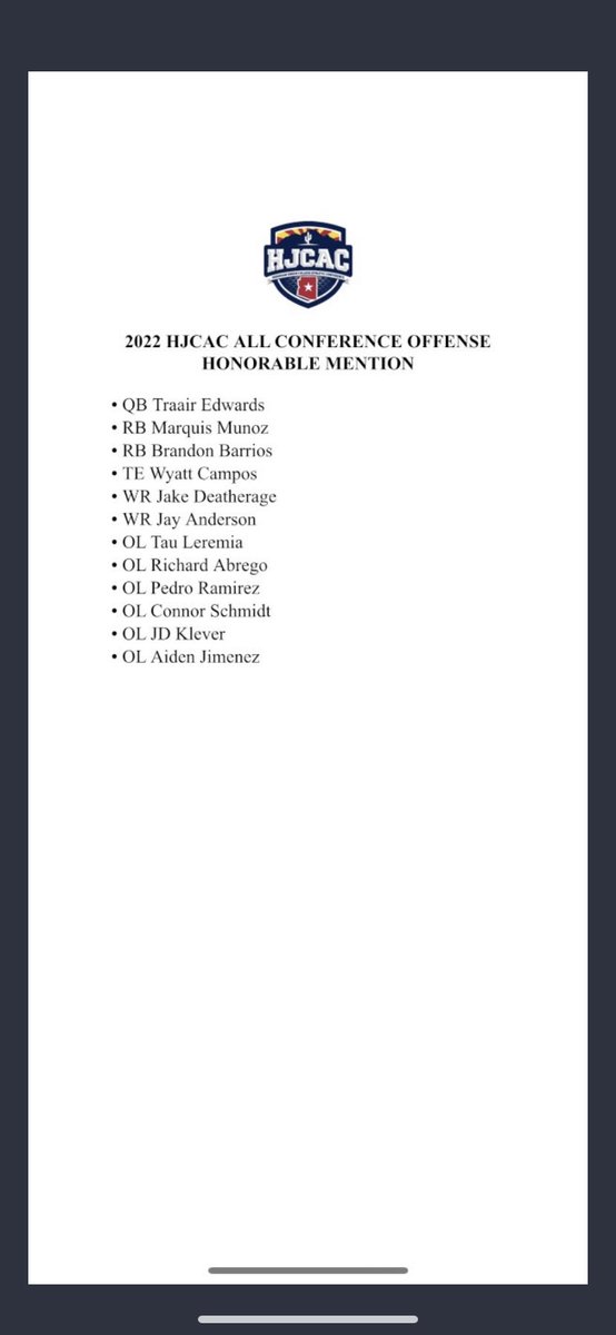 Blessed to be named as an honorable mention all conference o-line #JUCOPRODUCT