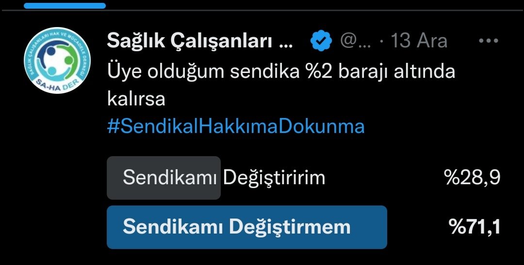 SaHaDernegi's tweet photo. Dün yaptığımız anket sonucuna göre Sağlık Meslek Çalışanlarının %71'i Sendikal Tekelleşmeye karşı tepkisini göstermiştir.
Saltanatlarınız uğruna çıkaracağınız yasalarınızla memuru satın alamayacaksınız.
#SendikalHakkımaDokunma https://t.co/VOhiZ6MYFu