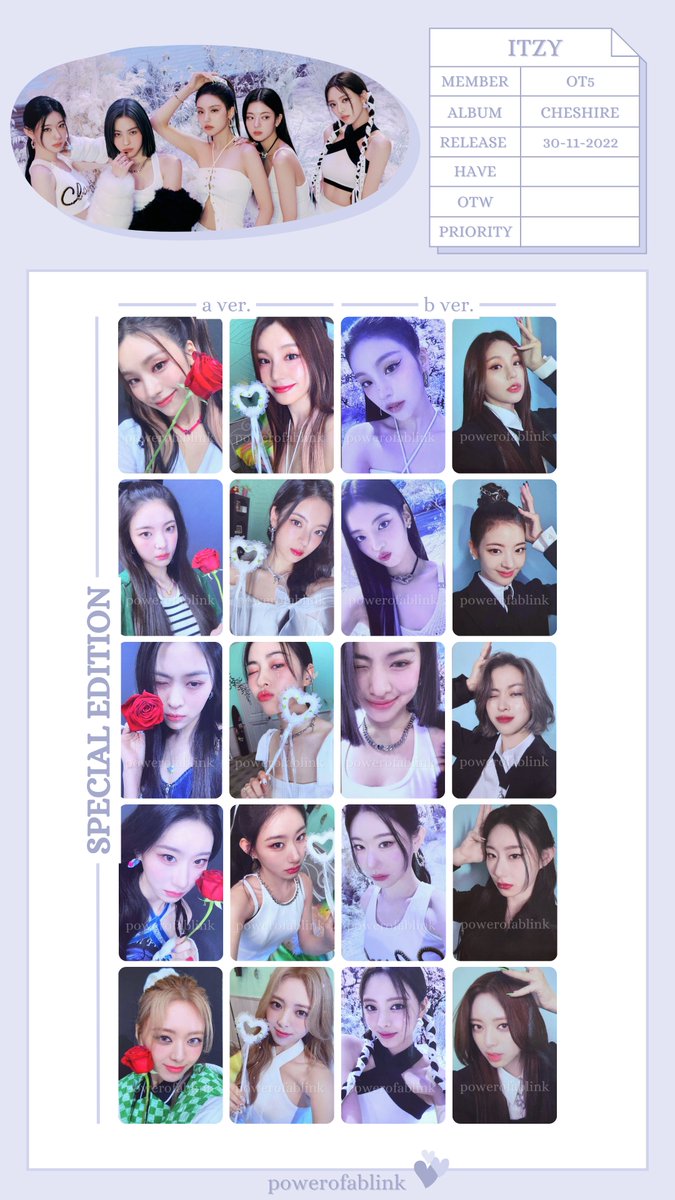 Itzy Cheshire special edition photocard template complete!! and HD