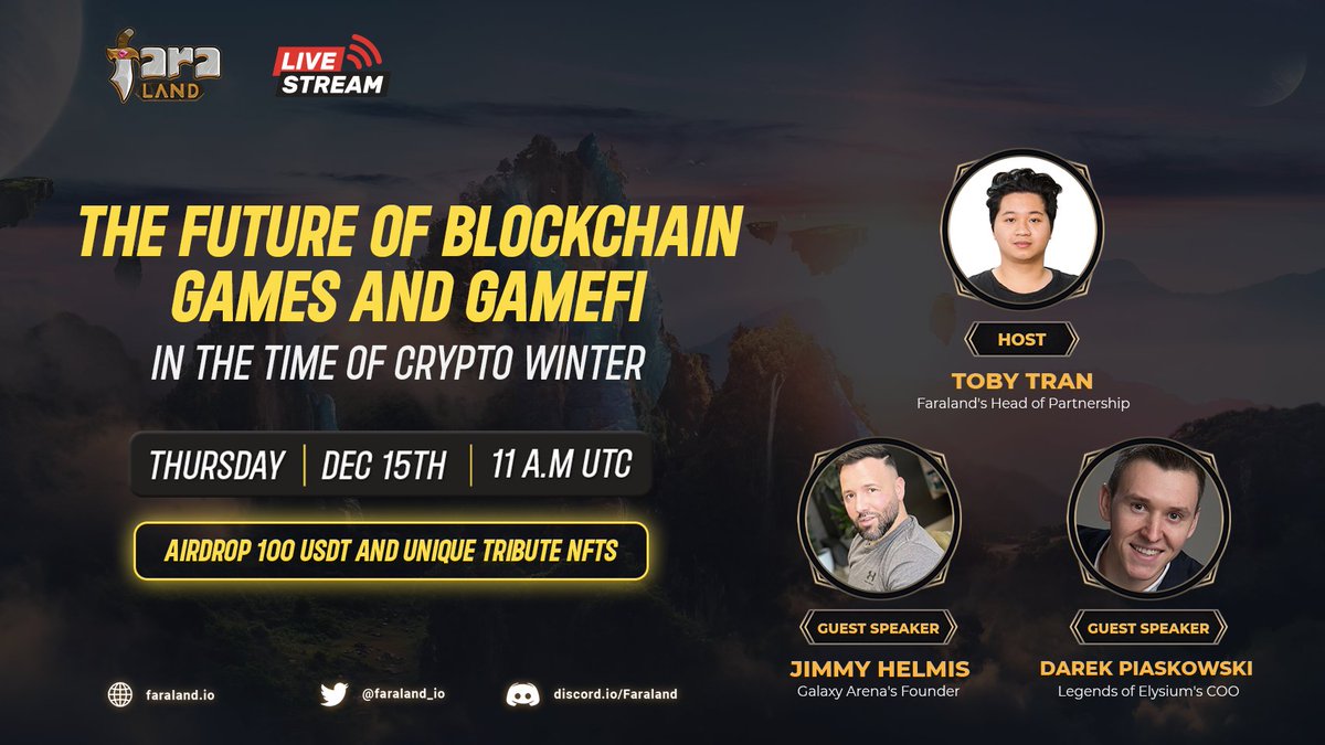 ⭕️PANEL DISCUSSION⭕️

💰100 USDT and dozens of NFTs 
🧧10 lucky winners 

1. Follow @galaxyarena_io <a href="/LegendsElysium/">Legends of Elysium</a> <a href="/faraland_io/">Fara Land</a>  
2. Comment your question below
3.❤️, RT, Tag 3 Friends

💥Drop your multi-chain wallet address

Join us👉 bit.ly/3uMM7Ko