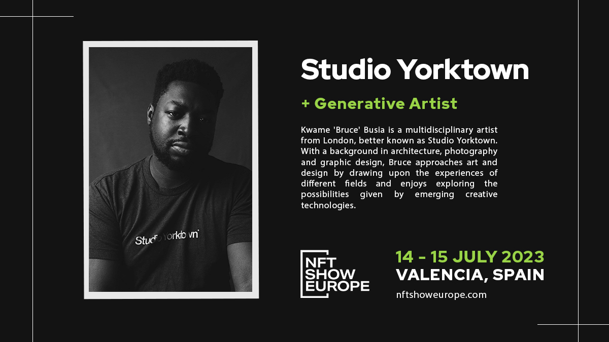 blockshoweurope's tweet photo. We’re excited to announce @StudioYorktown  as our featured artist for #NFTSE23! 🚨

Now let's see a preview of his work and journey. 👇 https://t.co/8CvJao07fw