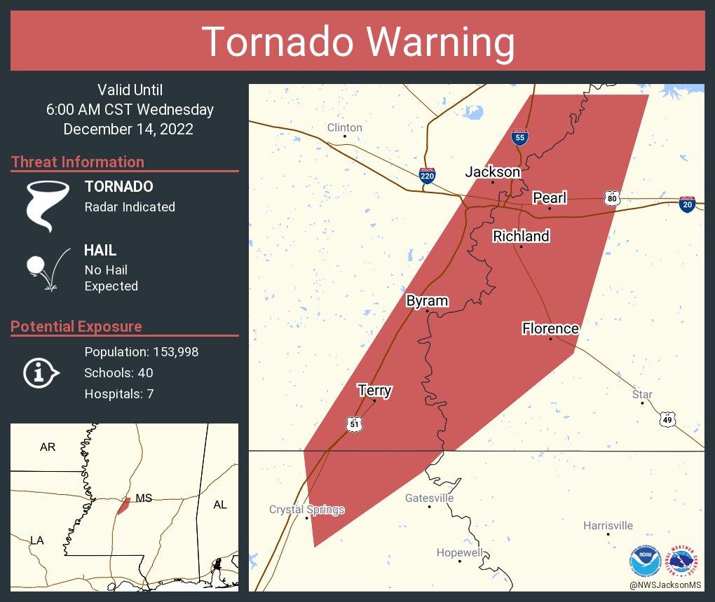 NWS Tornado on Twitter "Tornado Warning continues for Jackson MS