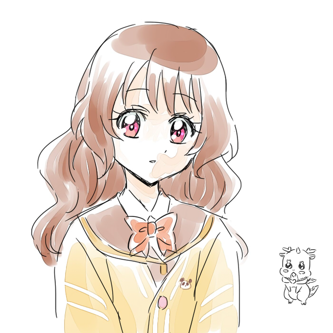 朝寝坊して髪を結ぶ時間がなかったらん 