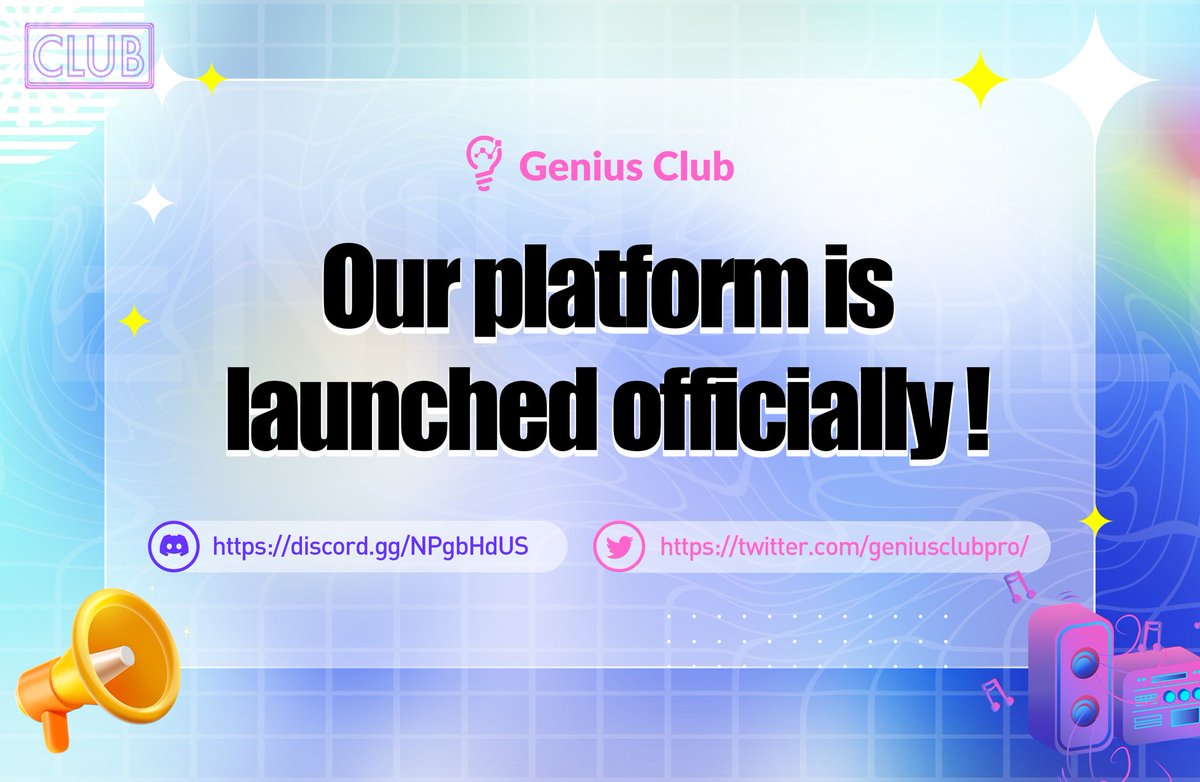 geniusclubpro's tweet photo. Our platform is officially opens to the public ✨🙌🏻 Come and register as our members today. More #rewards and marketing campaigns will be announced through our social media💁🏼♀️💁🏽💁🏻♂️ ⏬
Discord▶️https://t.co/tx5Prl5cc2
Website▶️https://t.co/RNXK0ZZono
#uni #geniusclub https://t.co/3E7VdSKx2W