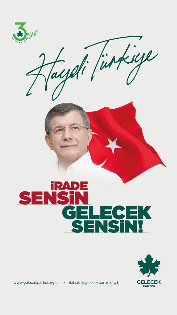 istgelecek's tweet photo. Gelecek Partisi 3 Yaşında.

İradeSensin GelecekSensin… https://t.co/CxDVylIrCL