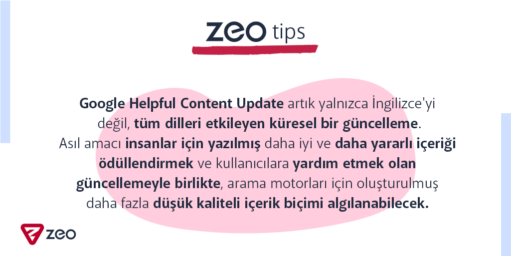 zeoagency's tweet image. 📌 Google Helpful Content Update artık tüm dilleri etkileyen küresel bir güncelleme!

#HelpfulContentUpdate #zeotips