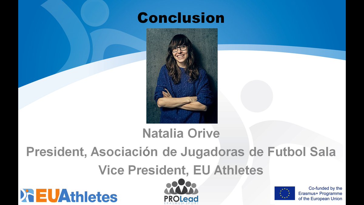 EUAthletes's tweet photo. Natalia Orive is concluding the #PROLead Conference emphasizing the work that @EUAthletes has done to develop the leadership within player assos. movement and empowering athletes to realise their potential to be leaders.
Thank you to all the speakers and over 170 participants! https://t.co/lUFI8dBNIz