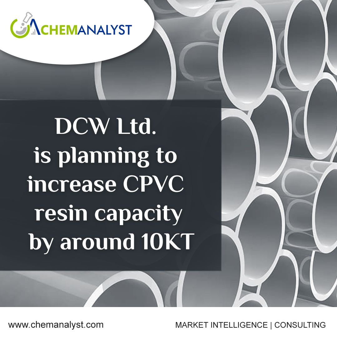 Chemanalysts's tweet photo. DCW Ltd. has announced to increase its #Chlorinated_Polyvinyl_Chloride (#CPVC) resin production in Indian by commissioning a new unit in the country.

More: https://t.co/kS9LQdEIAd

@novistachem @LubrizolCorp @Arkema_group @BASF 

#ChemAnalyst #cpvcprices https://t.co/K0L7nwWCdq