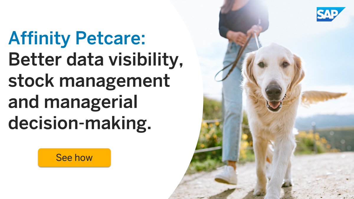 mjmenen's tweet photo. With SAP BTP and SAP Data Warehouse Cloud by its side, Affinity Petcare it is now enjoying better data visibility, analysis, stock management and managerial decision-making. Watch their story: https://t.co/i4QtUmmXZY https://t.co/unJUIhsPSd