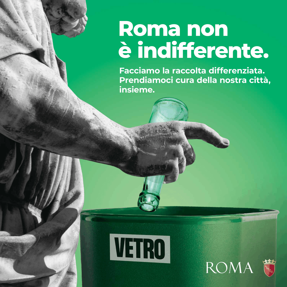 gualtierieurope's tweet photo. #Roma non è indifferente! Oggi parte una grande campagna di comunicazione affinché tutti contribuiscano ad una corretta #raccoltadifferenziata, per una Capitale più pulita, più verde e più sostenibile. 
Prendiamoci cura della nostra città, tutti insieme.▶️https://t.co/ShFh2PBciN https://t.co/0csJ39QvSP