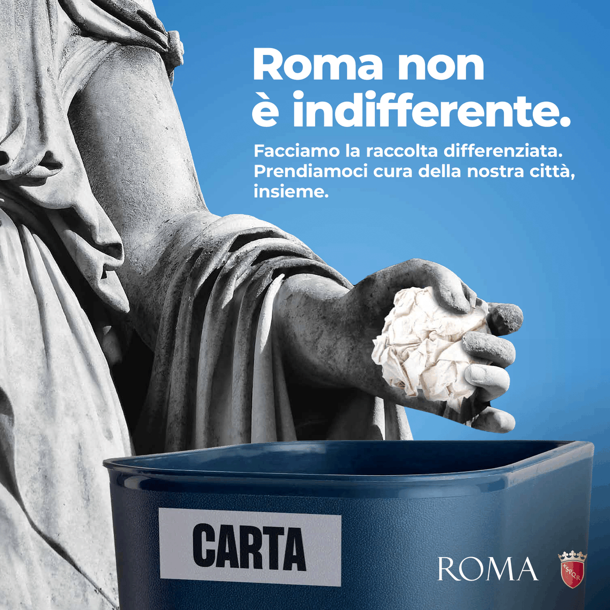 gualtierieurope's tweet photo. #Roma non è indifferente! Oggi parte una grande campagna di comunicazione affinché tutti contribuiscano ad una corretta #raccoltadifferenziata, per una Capitale più pulita, più verde e più sostenibile. 
Prendiamoci cura della nostra città, tutti insieme.▶️https://t.co/ShFh2PBciN https://t.co/0csJ39QvSP