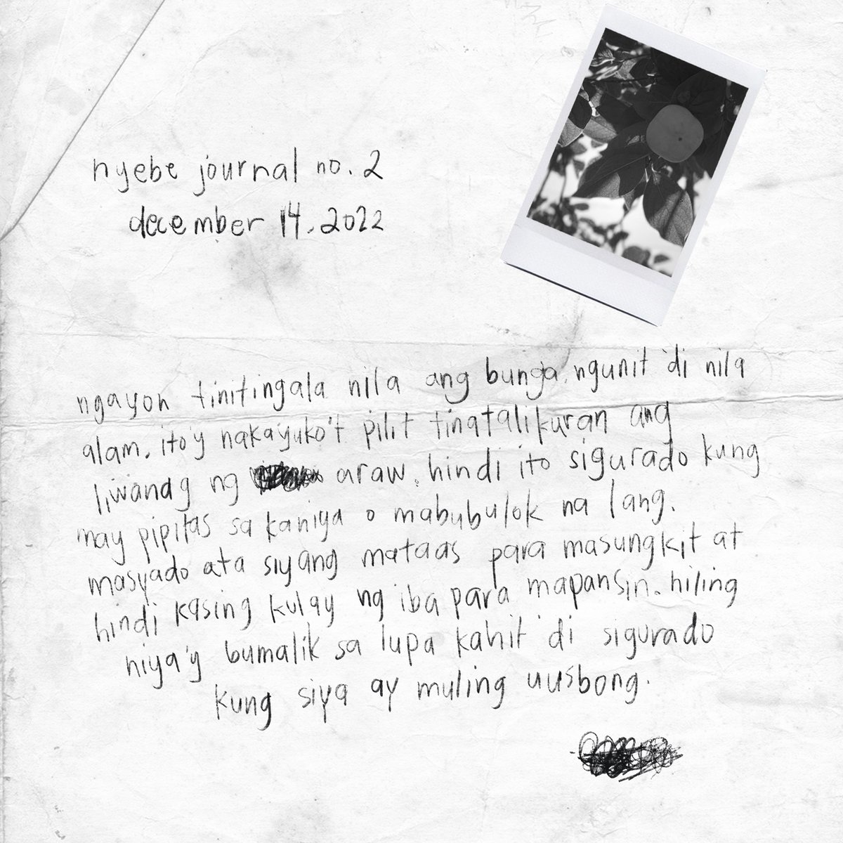 SB19Official's tweet photo. Nyebe Journal Entry #2 
Makakabalik din. 
 
🎥 Official Visualizer: https://t.co/C2HXIUAru4  
💿 Listen on streaming platforms: https://t.co/C3Zwsmw6ST  
🎟️ Catch Nyebe and more at the homecoming. Livestreaming tickets available here: https://t.co/hwOaM4HH2i  
  
#SB19 #SB19Nyebe https://t.co/FhtsG2U0Nz