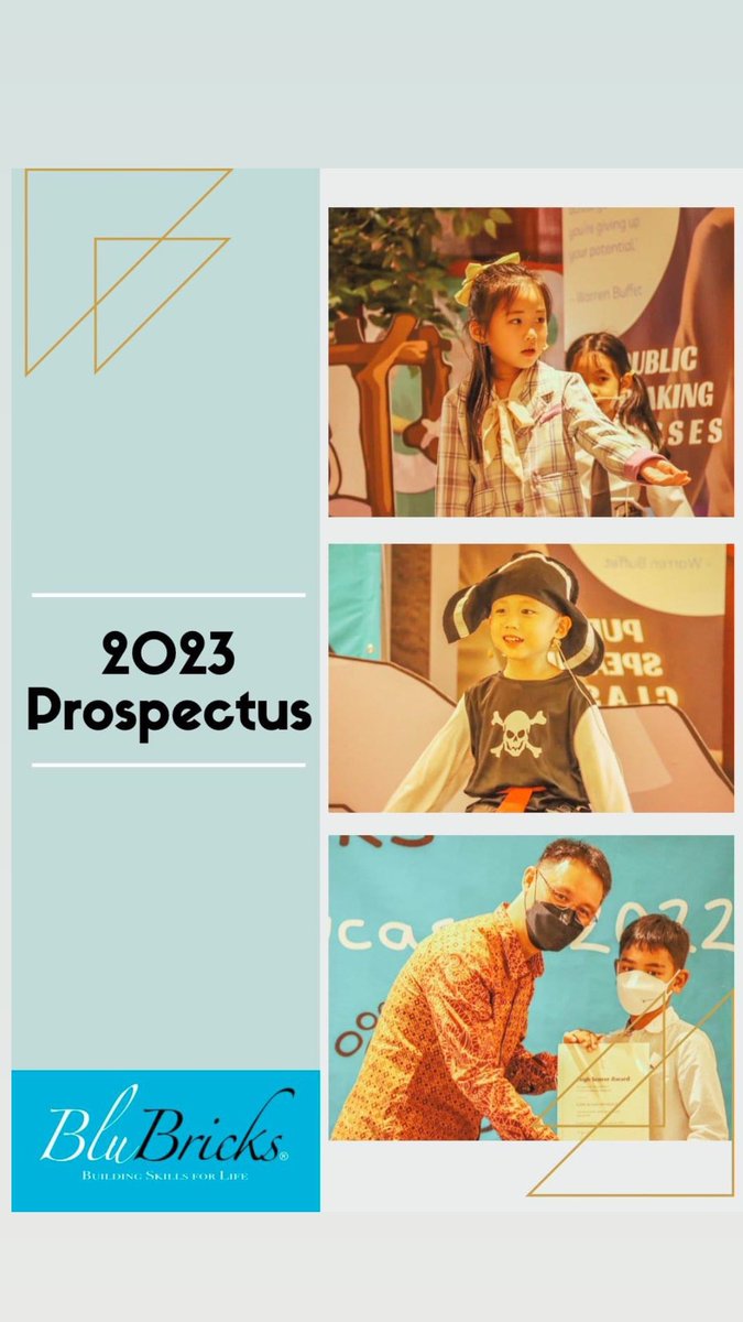 BlubricksBJ's tweet photo. Our prospectus 2023 is out! 
DM us to get a copy. New programmes too. 😏 #Blubricks #BlubricksBukitJalil #BlubricksCheras #SpeechNDrama #PublicSpeaking #Debate #CambridgeEnglish https://t.co/8UXj5DmJs8