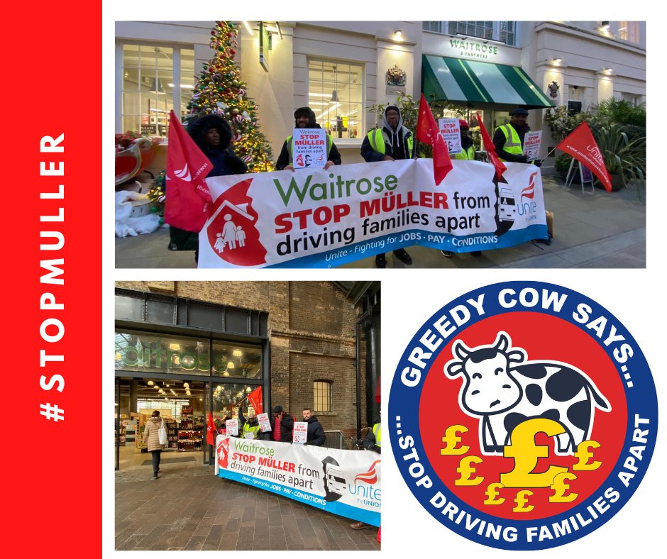 STOP_MULLER's tweet image. #Müller have made a #cold and callous decision to break an agreement with workers in #Gloucestershire and drive their families apart. We have been at @waitrose in #London, as a major supplier you cannot ignore this dispute. 

#STOPMULLER #RiceRiceBaby @MullerRice