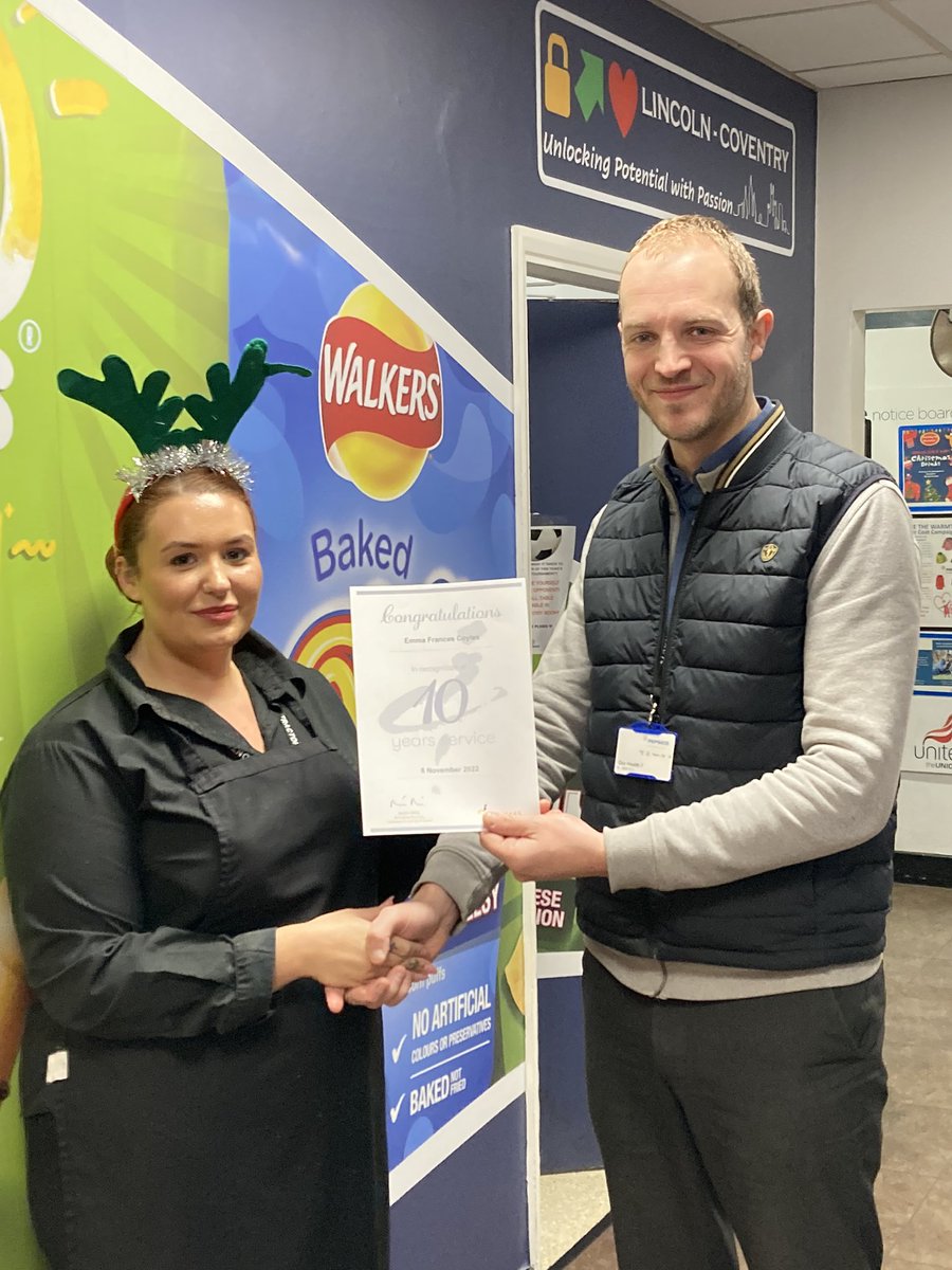 Another 10 year service award for Emma our senior catering assistant at Coventry. <a href="/ItswhatwedoWELL/">DineContractCatering</a> #ItsWhatWeDo
#10YearService