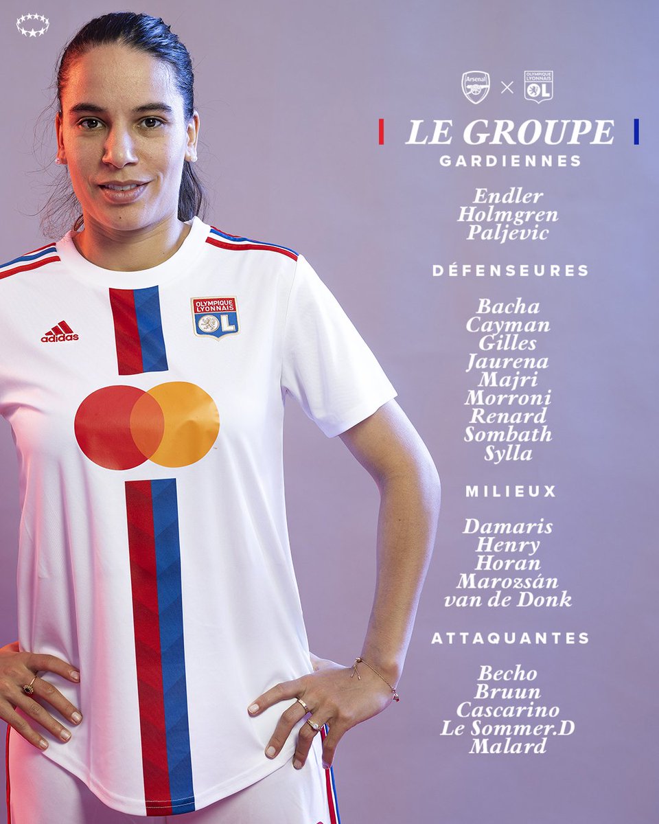 📋 Les 2⃣2⃣ joueuses retenues pour #ARSOL !

✨ <a href="/AmelMajri7/">Amel Majri</a> ✨

#UWCL 🏆