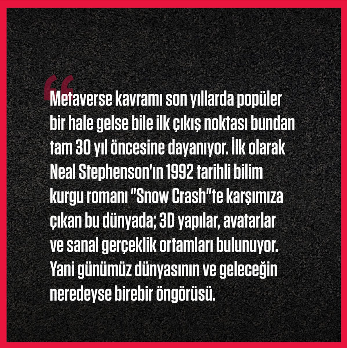Metaverse kavramının ilk kez nerede ortaya çıktığını biliyor muydun? 🤳🏻