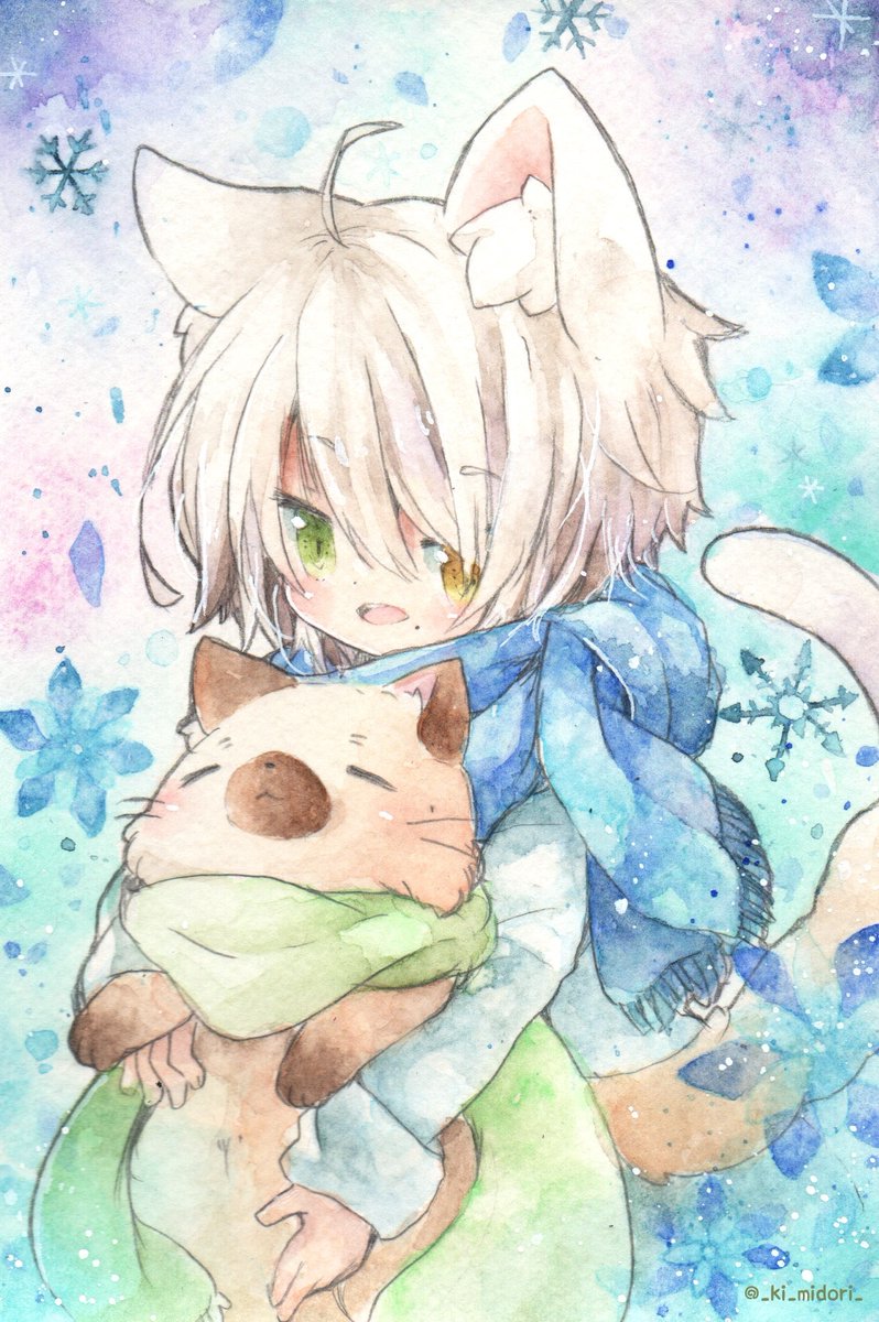 「創作っこアイ君とマロー 」|きい(きみどり)のイラスト