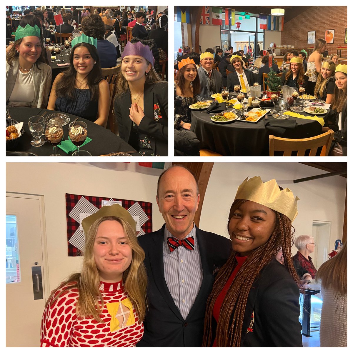 TPS_ResLife's tweet photo. @tps_news Res Life celebrated the holidays at Tuesday night’s tformal dinner.Students shared their family holiday traditions from all over the world.They spun the dreidel, popped open Christmas crackers,and ate the twelve grapes of the Mexican and Spanish New Year! #TPSResLife https://t.co/SJkL89oFOs