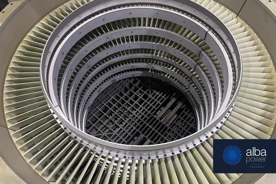 AlbaPowerLtd's tweet photo. Our workshop in Scotland is incredibly busy at the moment, but we managed to capture this great image of a fully overhauled IP compressor, soon to be fitted into an RB211 as part of a full engine overhaul.

#AlbaPower #RB211 #Engine #Parts #Repair #Sulzer https://t.co/dWLoX27r9N