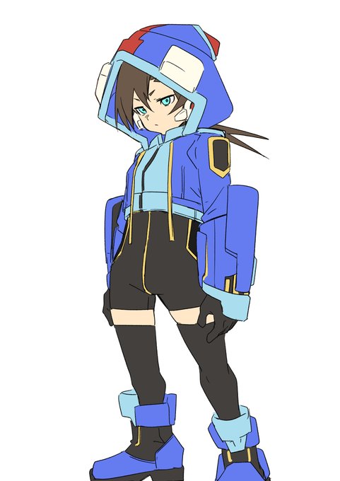 自分ならどうロックマンデザインするかなって息抜きしてました。
Manではなくなりました・・・ 