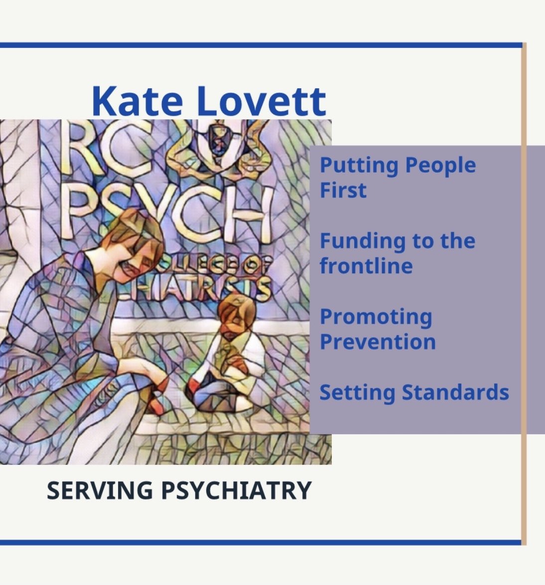 Voting opens today. You can read more about @rcpsych presidential elections and view my performance at hustings, election statement, video and written answers to wide ranging questions put by college members #RCPsychPresident #VoteKate rcpsych.ac.uk/about-us/our-p…