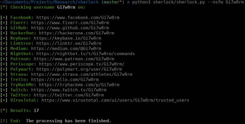 botlabsDev's tweet photo. @Gi7w0rm Adding to this: Not so fancy but still my current favorite with a low false-positive rate is #sherlock.
A fork of it is called #maigret, which comes with more false-positives but  contains sometimes additional information.

 https://t.co/6CLAMb93pX
https://t.co/63YfXAOpjK https://t.co/zwF5UWvrFk